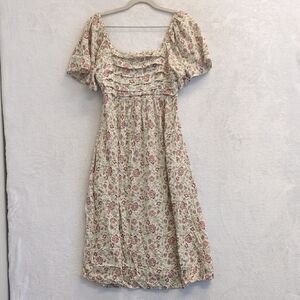 Maurices Women's Puff Sleeve Smocked Floral Farmhouse Dress Size S‎